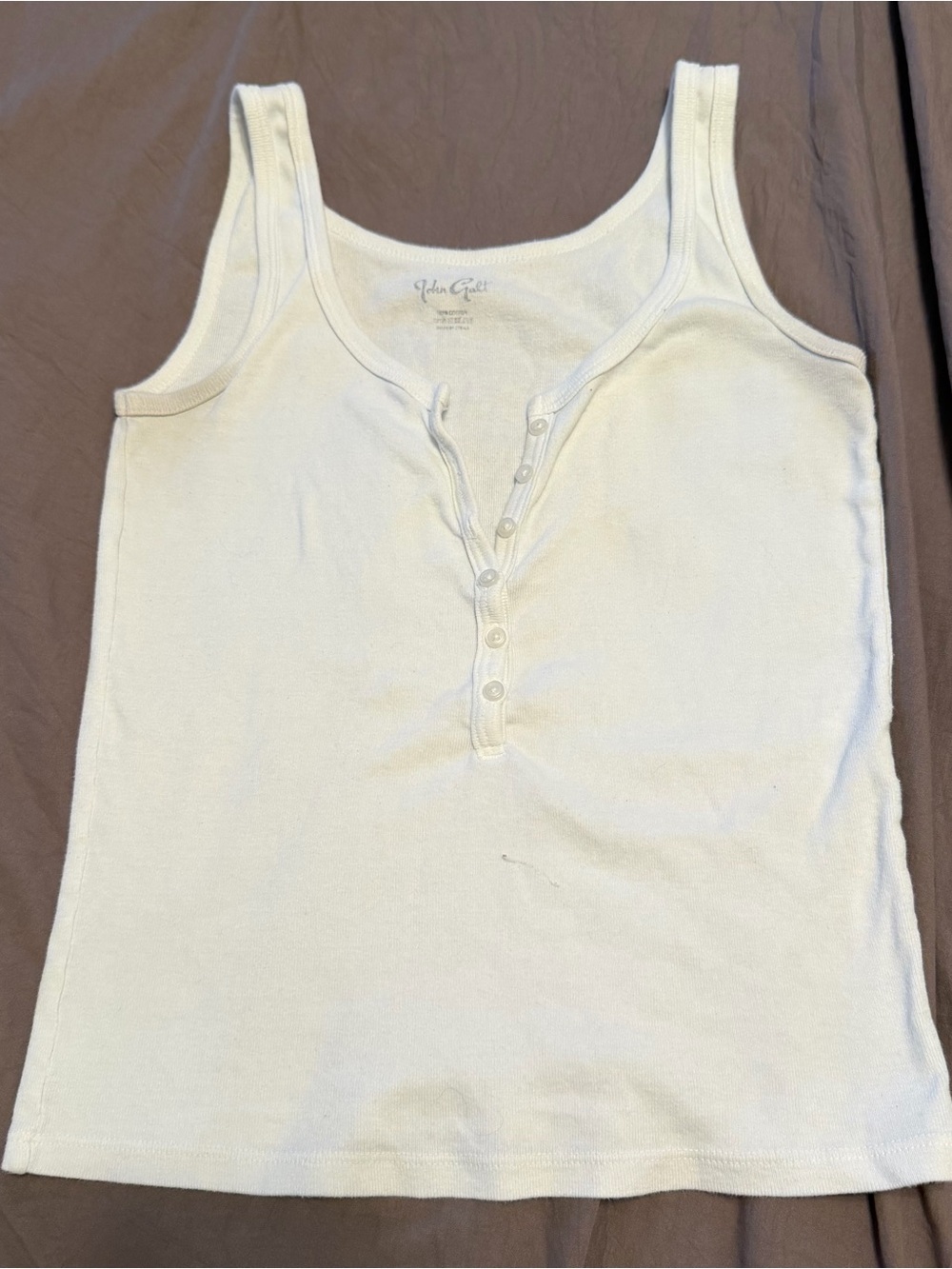 John Galt White Henley Tank